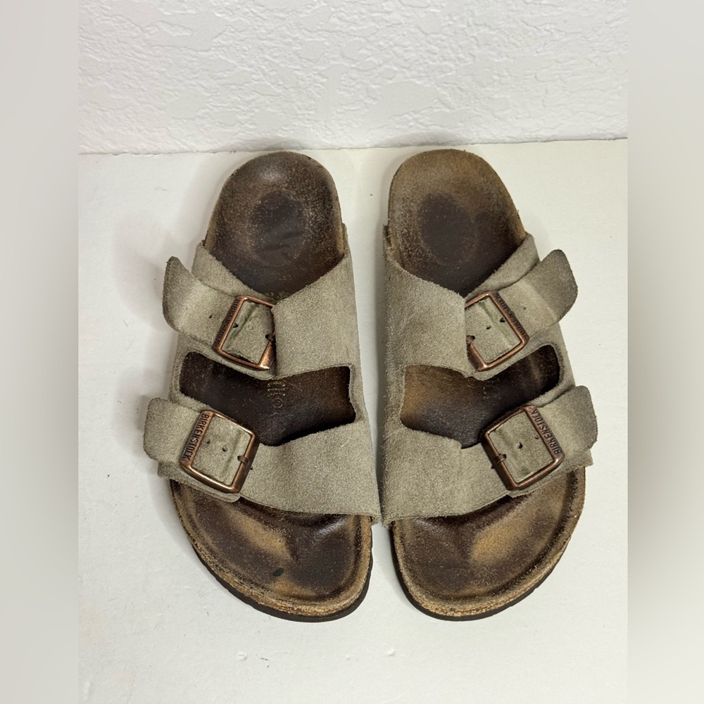 Birkenstock Arizona Grey Suede Sandals Size 40